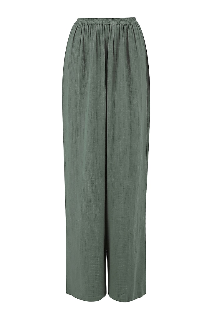 Green Wide Legged Trouser Pants by Deme by Gabriella