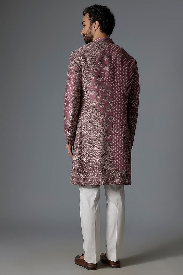 Rose Pink Silk Kurta Set by Divyam Mehta Men at Pernia's Pop Up Shop
