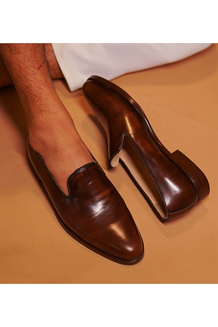 Brown Leather Loafers by Dmodot at Pernia's Pop Up Shop