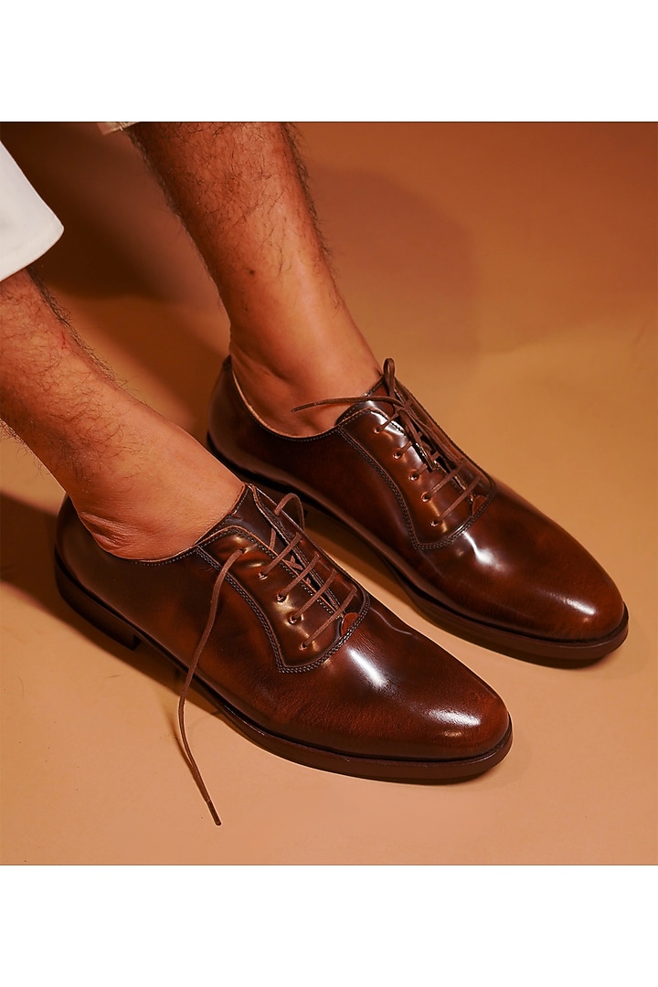 Brown Leather Shoes by Dmodot at Pernia's Pop Up Shop
