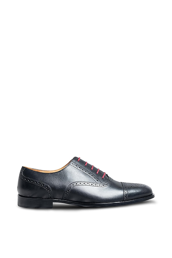 Black Leather Oxford Brogues by Dmodot