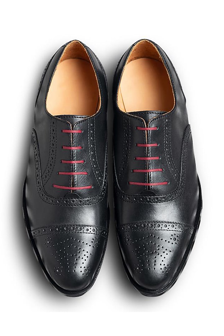 Black Leather Oxford Brogues by Dmodot at Pernia's Pop Up Shop
