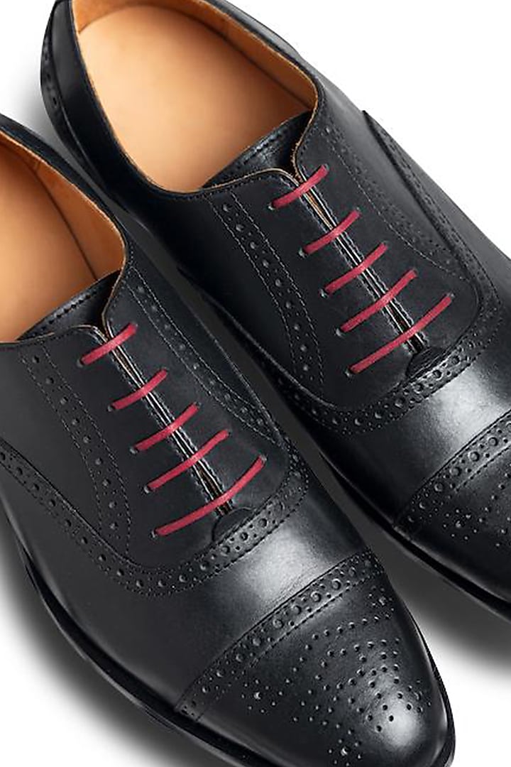 Black Leather Oxford Brogues by Dmodot at Pernia's Pop Up Shop
