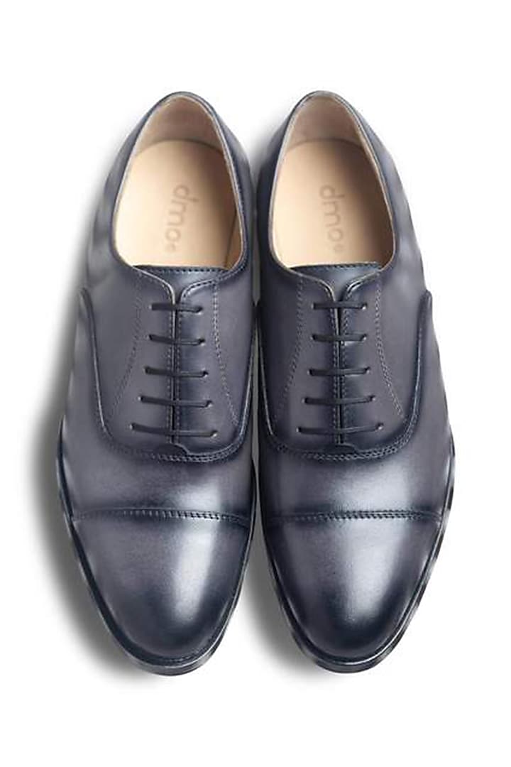 Grey Leather Cap-Toe Oxford Shoes by Dmodot at Pernia's Pop Up Shop