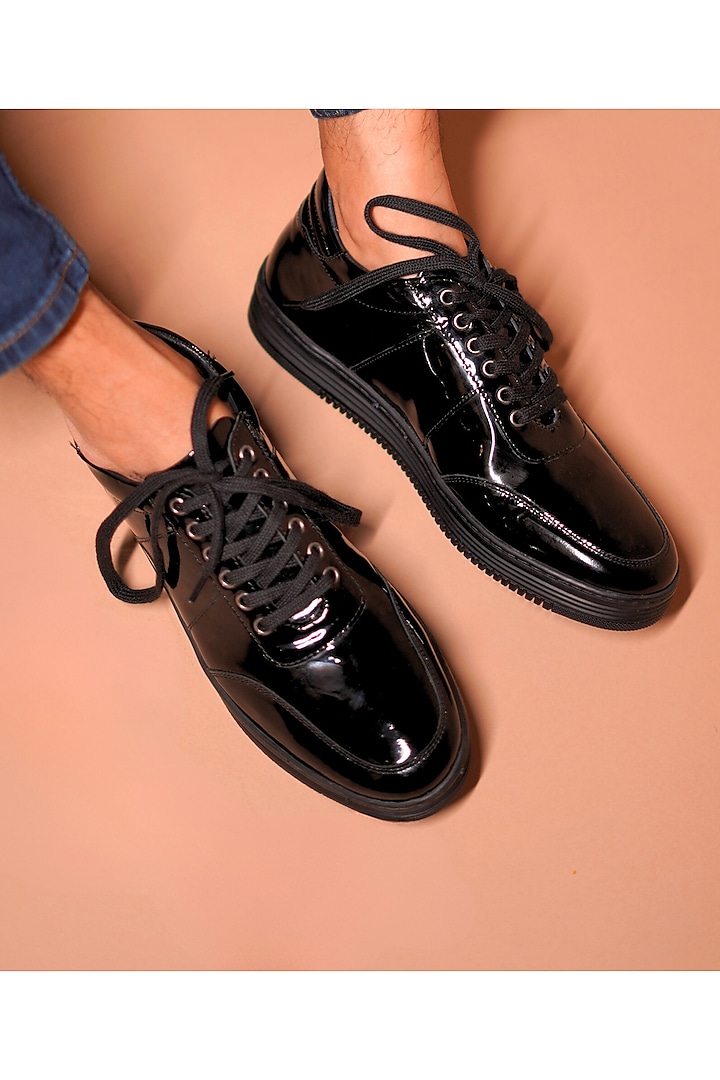 Black Patent Leather Sneakers by Dmodot