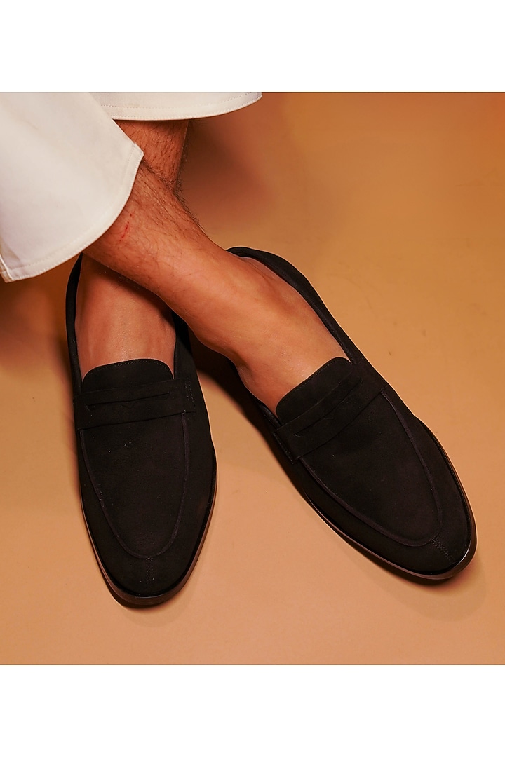 Black Suede Loafers by Dmodot at Pernia's Pop Up Shop
