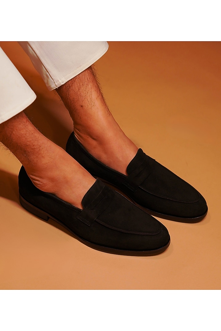 Black Suede Loafers by Dmodot at Pernia's Pop Up Shop