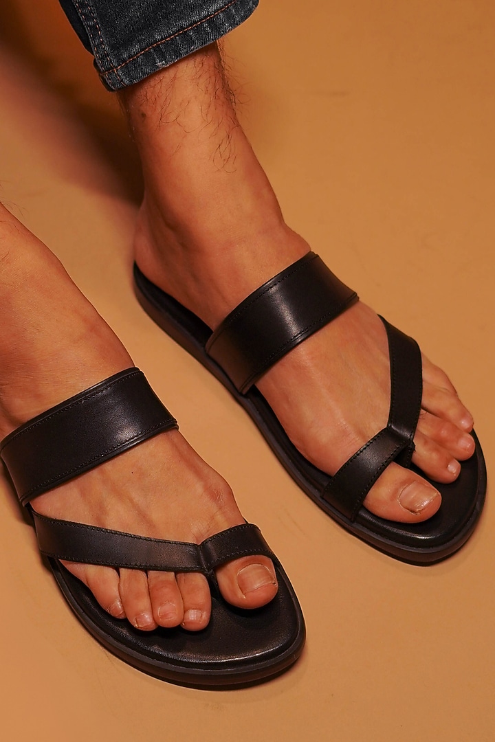 Black Leather Flats by Dmodot at Pernia's Pop Up Shop
