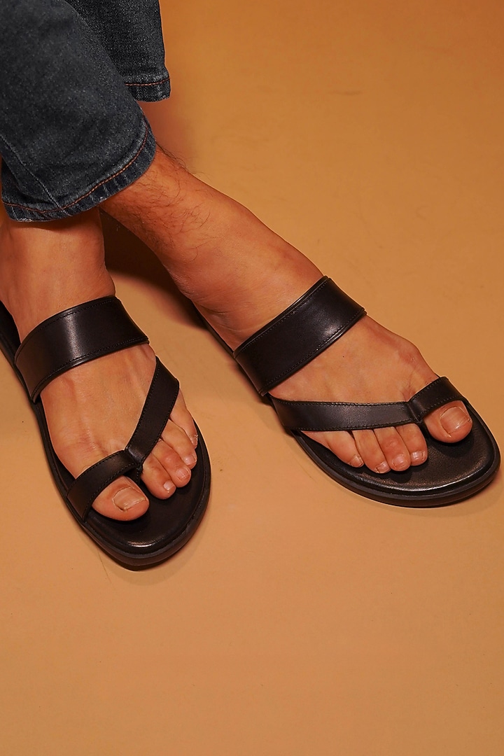 Black Leather Flats by Dmodot at Pernia's Pop Up Shop