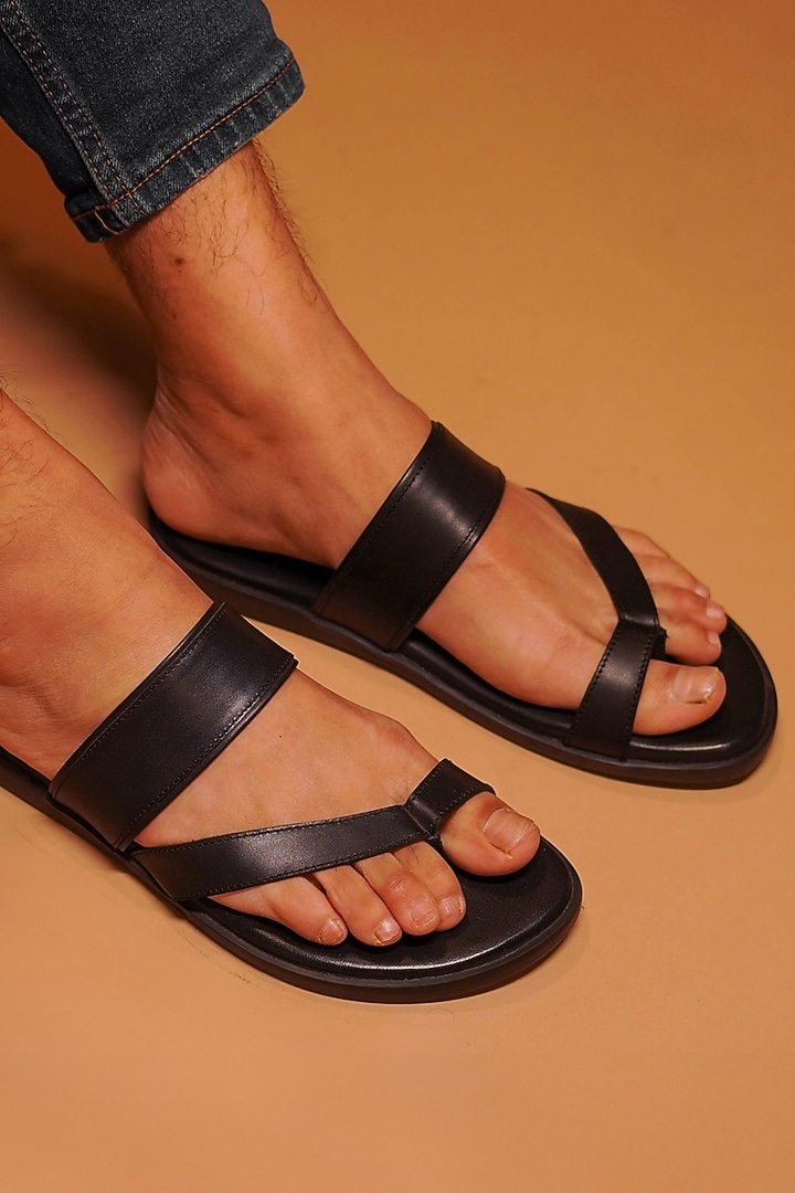 Black Leather Flats by Dmodot at Pernia's Pop Up Shop