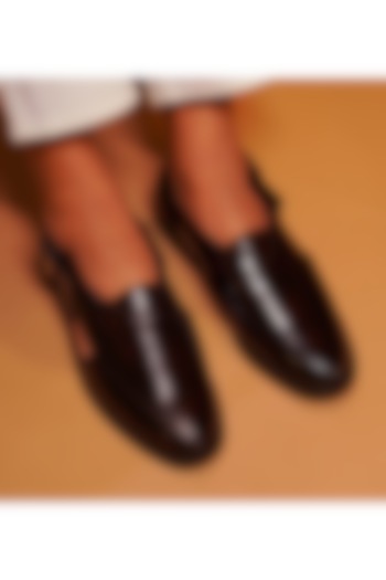 Burgundy Leather Peshawari by Dmodot at Pernia's Pop Up Shop