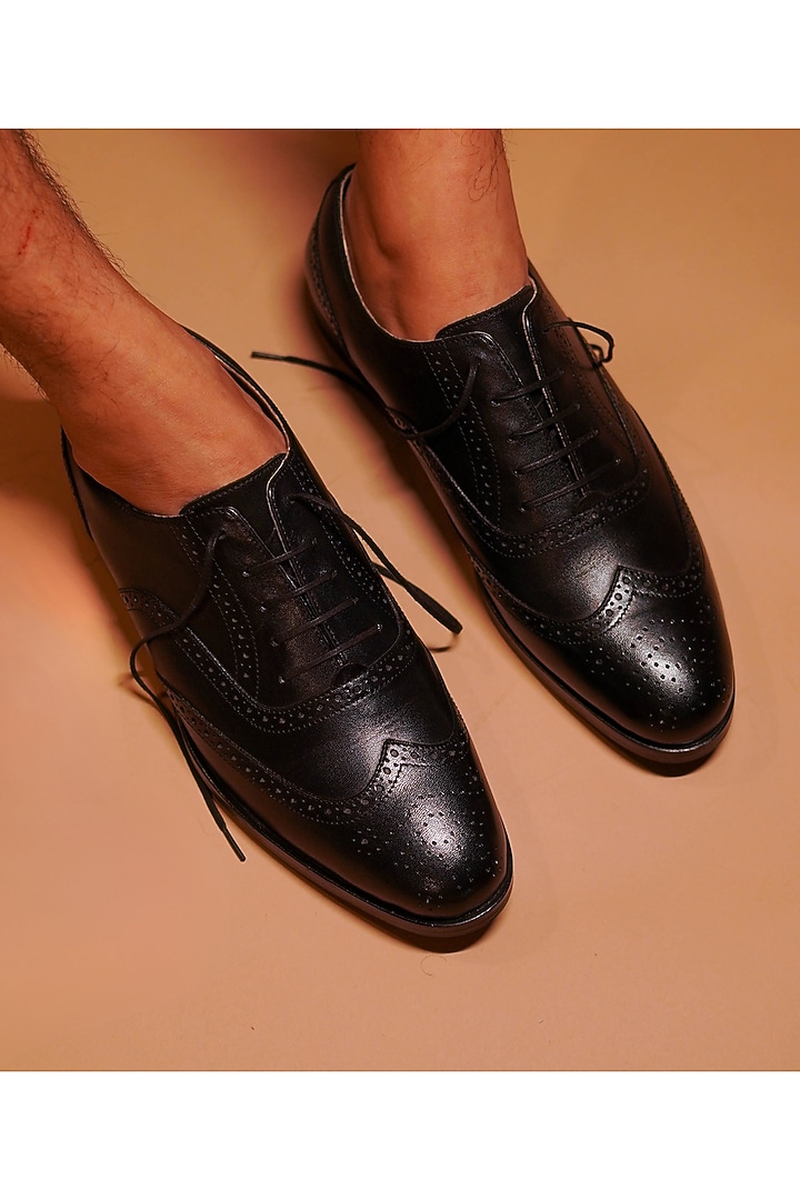 Black Leather Oxford Brogues by Dmodot at Pernia's Pop Up Shop