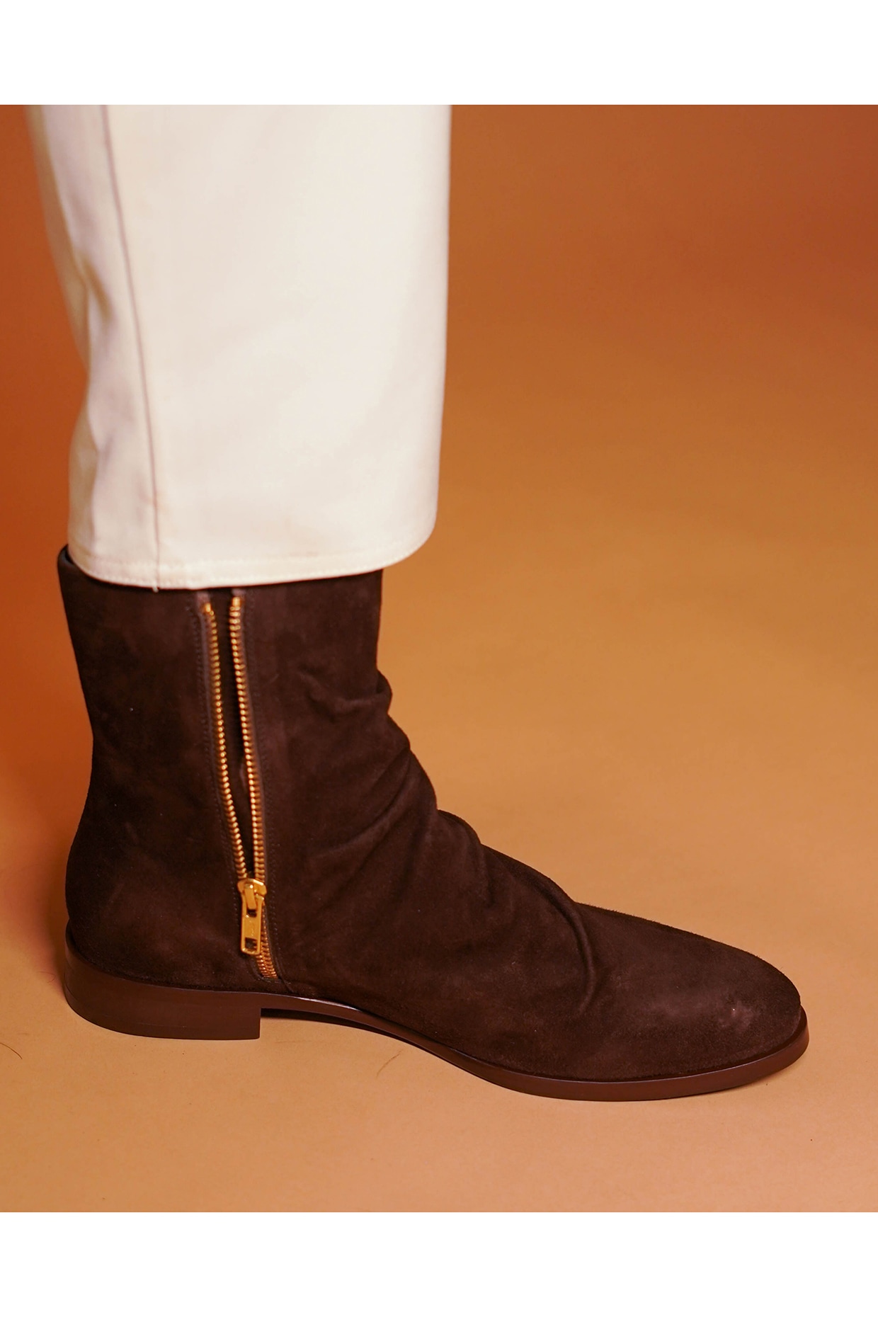 Dark Brown Suede Wrinkled Leather Boots by Dmodot at Pernia s Pop Up Shop 2024