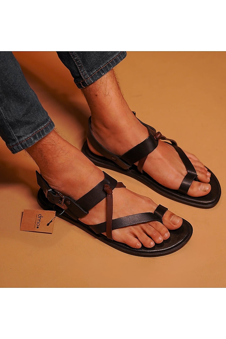 Black Leather Sandals by Dmodot