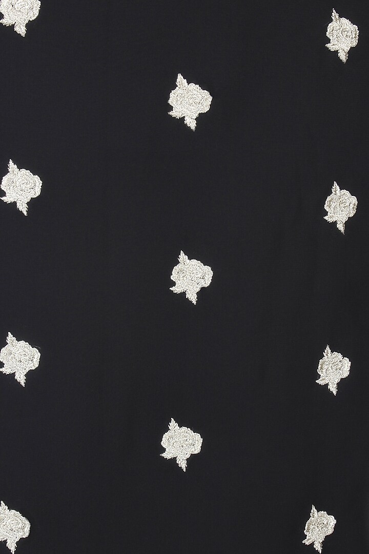 Black floral embroidered full sleeves dress available only at Pernia's Pop Up Shop.