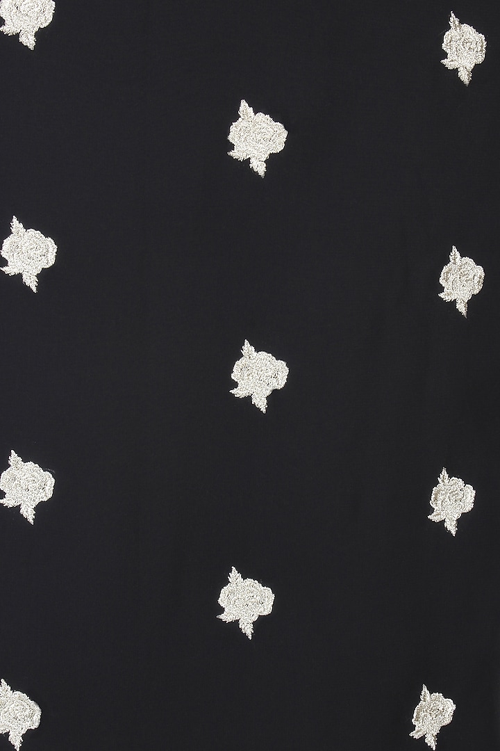 Black floral embroidered jacket style cape with embroidered skirt available only at Pernia's Pop Up Shop.