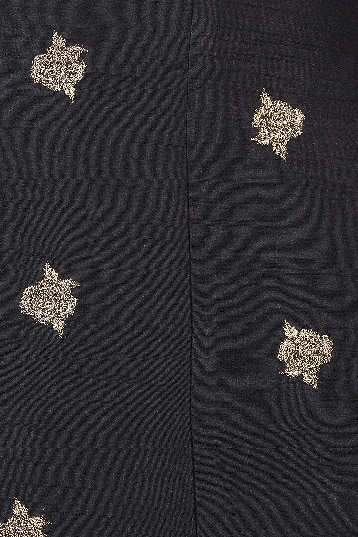 Black floral embroidered cross over gown available only at Pernia's Pop Up Shop.