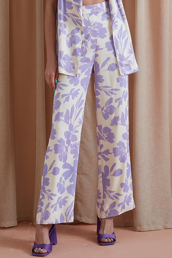 Lilac Bemberg Lenzing Modal Jacket Set by Label Deepika Nagpal at Pernia's Pop Up Shop