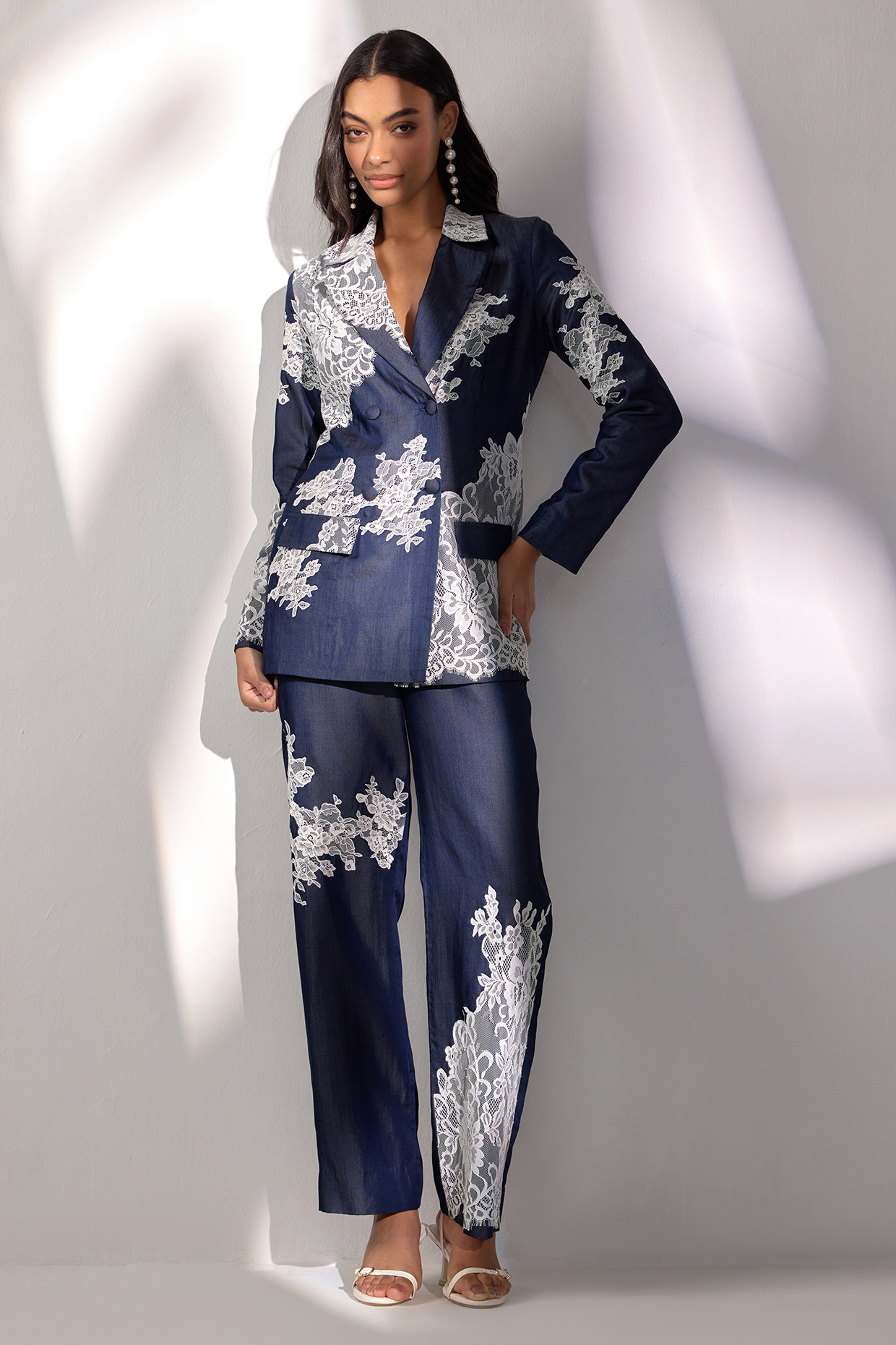 Blue Soft Denim Co-Ord Set by Label Deepika Nagpal at Pernia's Pop Up Shop
