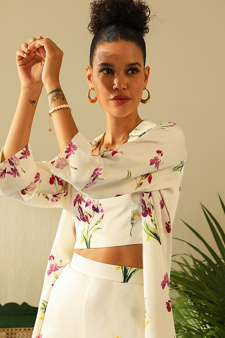 Ivory Irish Cotton Co-Ord Set by Label Deepika Nagpal at Pernia's Pop Up Shop