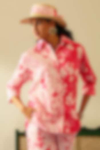 Misty Rose Silk Cotton Shirt by Label Deepika Nagpal