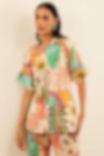 Multi-Colored Mulberry Printed Shirt by Label Deepika Nagpal at Pernia's Pop Up Shop