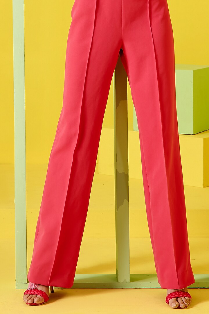 Hot Pink Crepe Jumpsuit by Label Deepika Nagpal at Pernia's Pop Up Shop