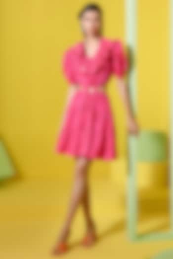 Pink Luxury Cotton Dress by Label Deepika Nagpal