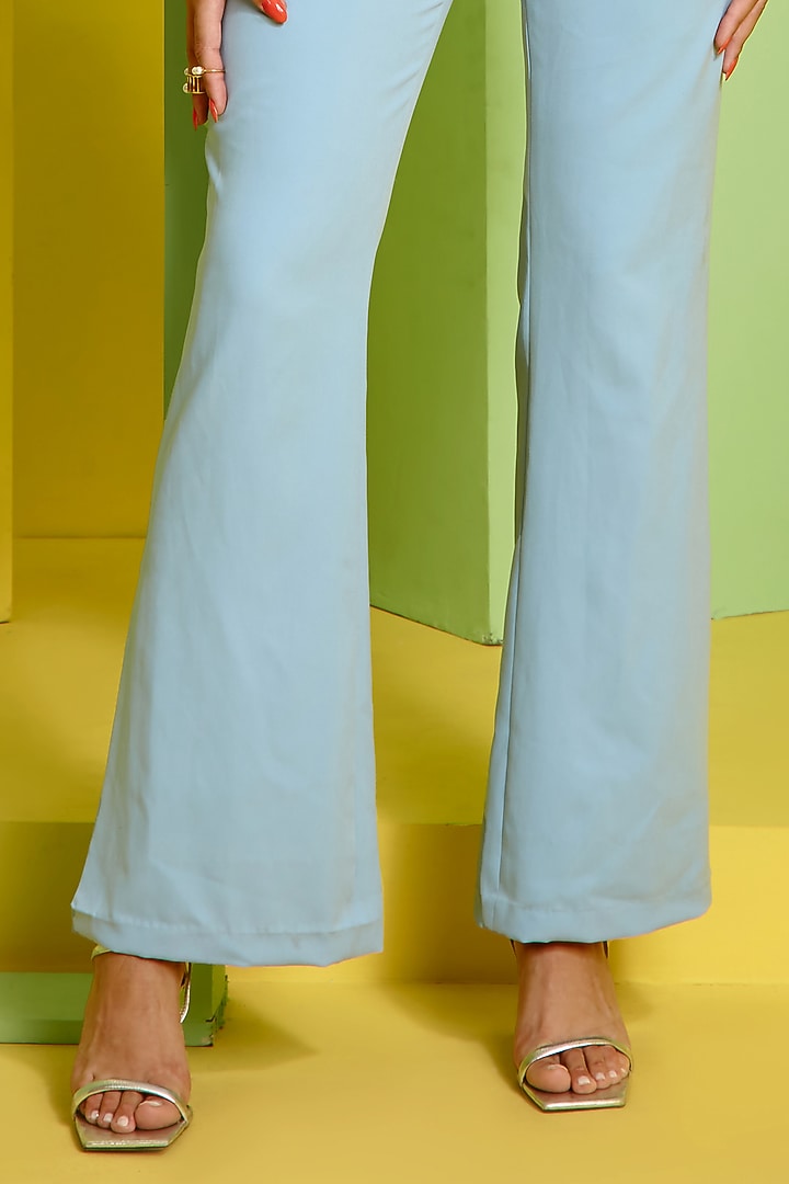 Powder Blue Heavy Crepe Jumpsuit by Label Deepika Nagpal at Pernia's Pop Up Shop