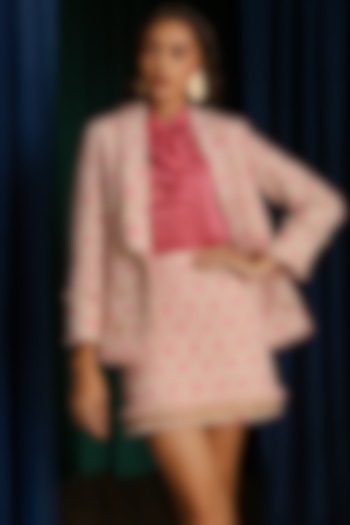 Pink Tweed Blazer by Label Deepika Nagpal at Pernia's Pop Up Shop