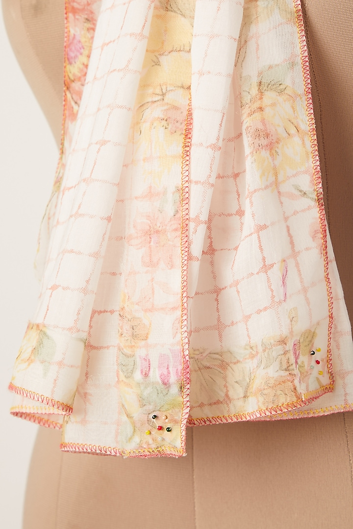 Blush Pink Screen Printed Stole by Dilnaz Karbhary at Pernia's Pop Up Shop