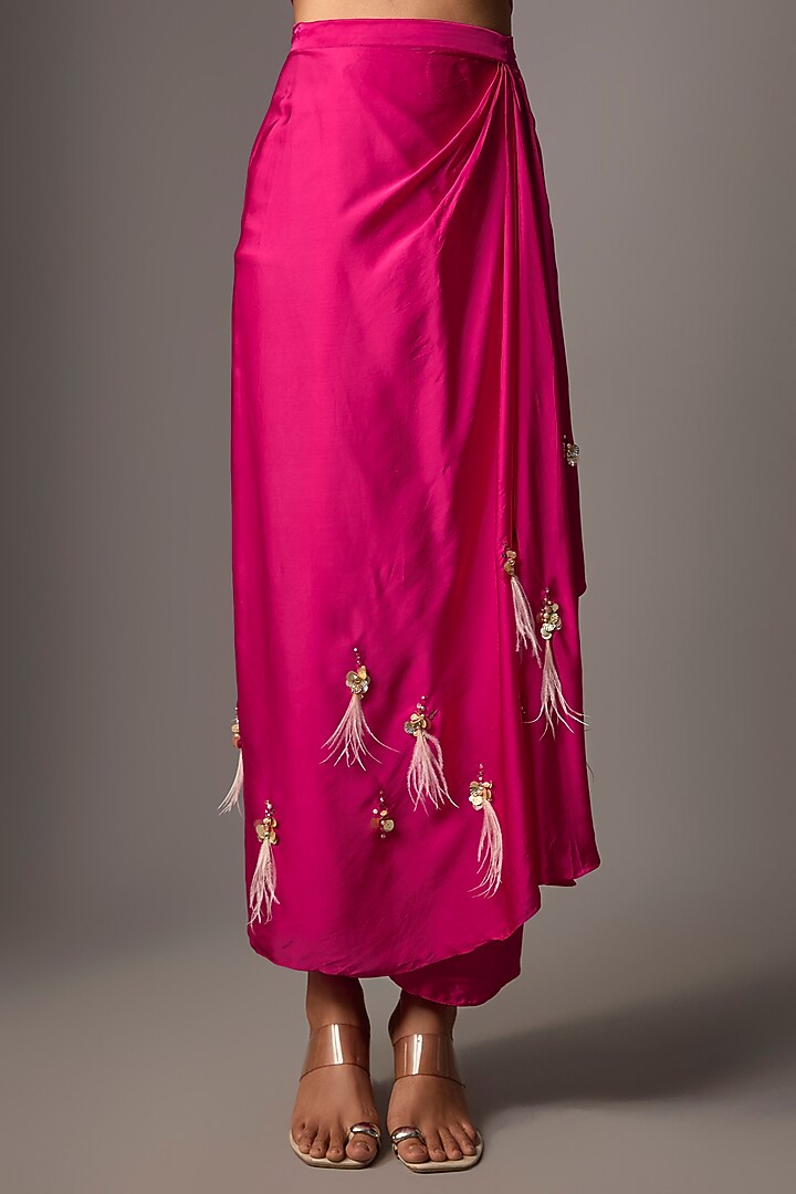 Ruby Blended Satin Kaftan Set by Dilnaz Karbhary at Pernia's Pop Up Shop