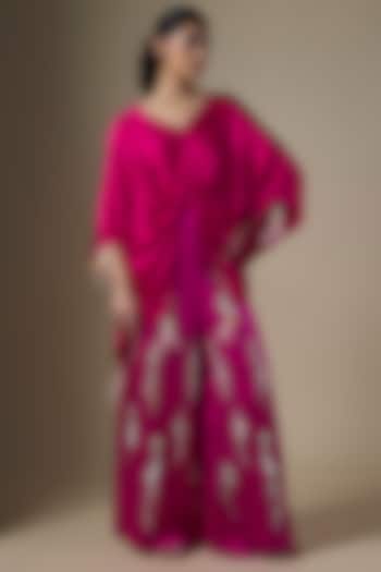Ruby Blended Satin Kaftan by Dilnaz Karbhary at Pernia's Pop Up Shop
