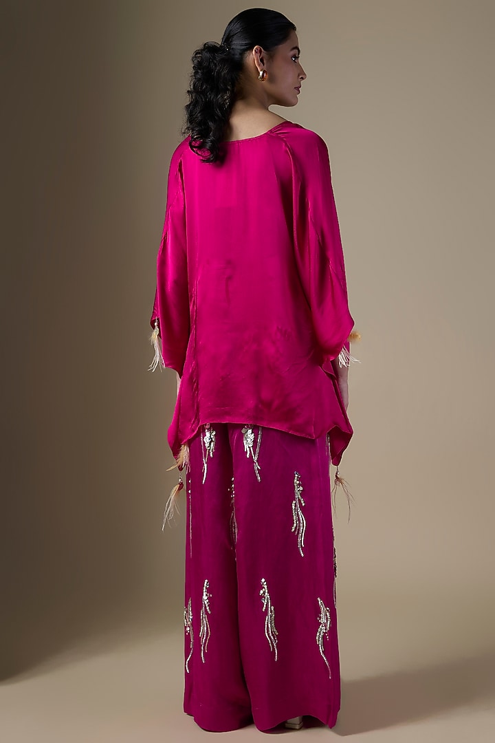 Ruby Blended Satin Kaftan by Dilnaz Karbhary at Pernia's Pop Up Shop