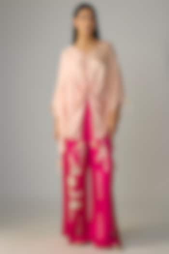 Ruby Pink Blended Linen Trousers by Dilnaz Karbhary at Pernia's Pop Up Shop