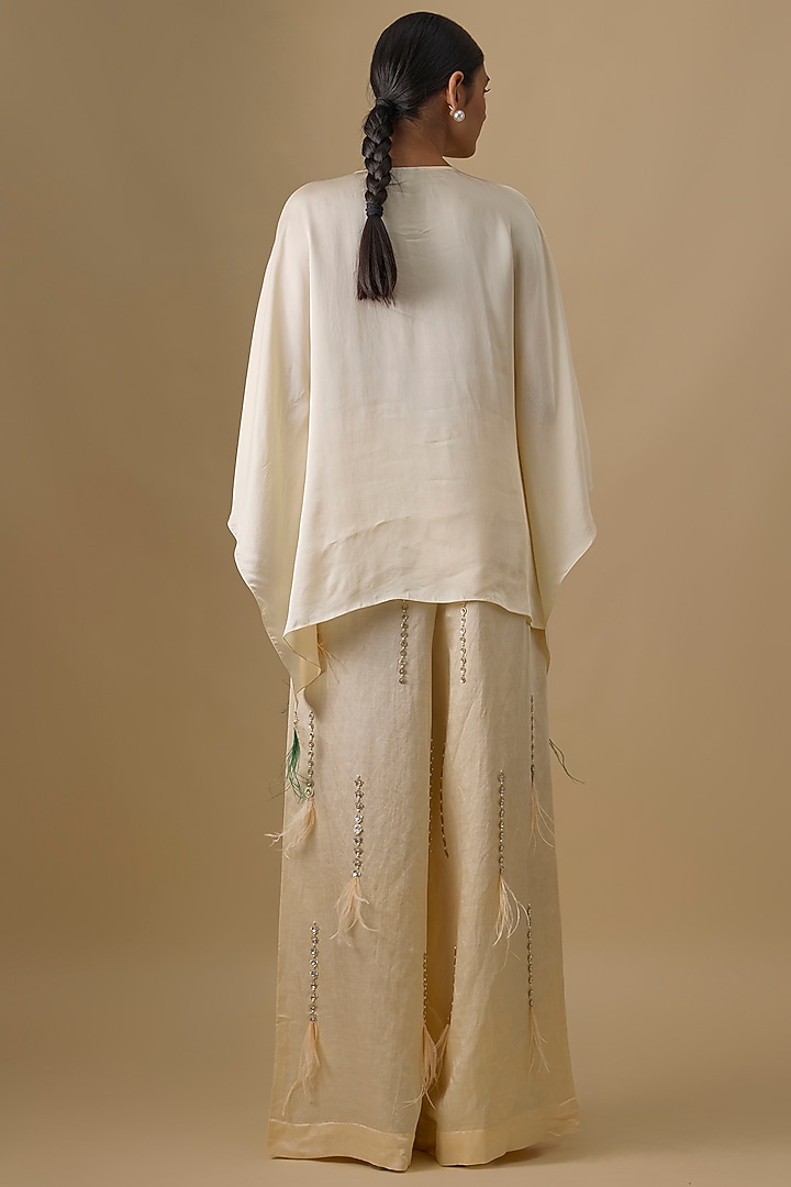 Melon Blended Satin Kaftan by Dilnaz Karbhary at Pernia's Pop Up Shop