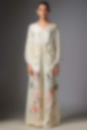 Melon-Colored Blended Linen Trousers by Dilnaz Karbhary at Pernia's Pop Up Shop