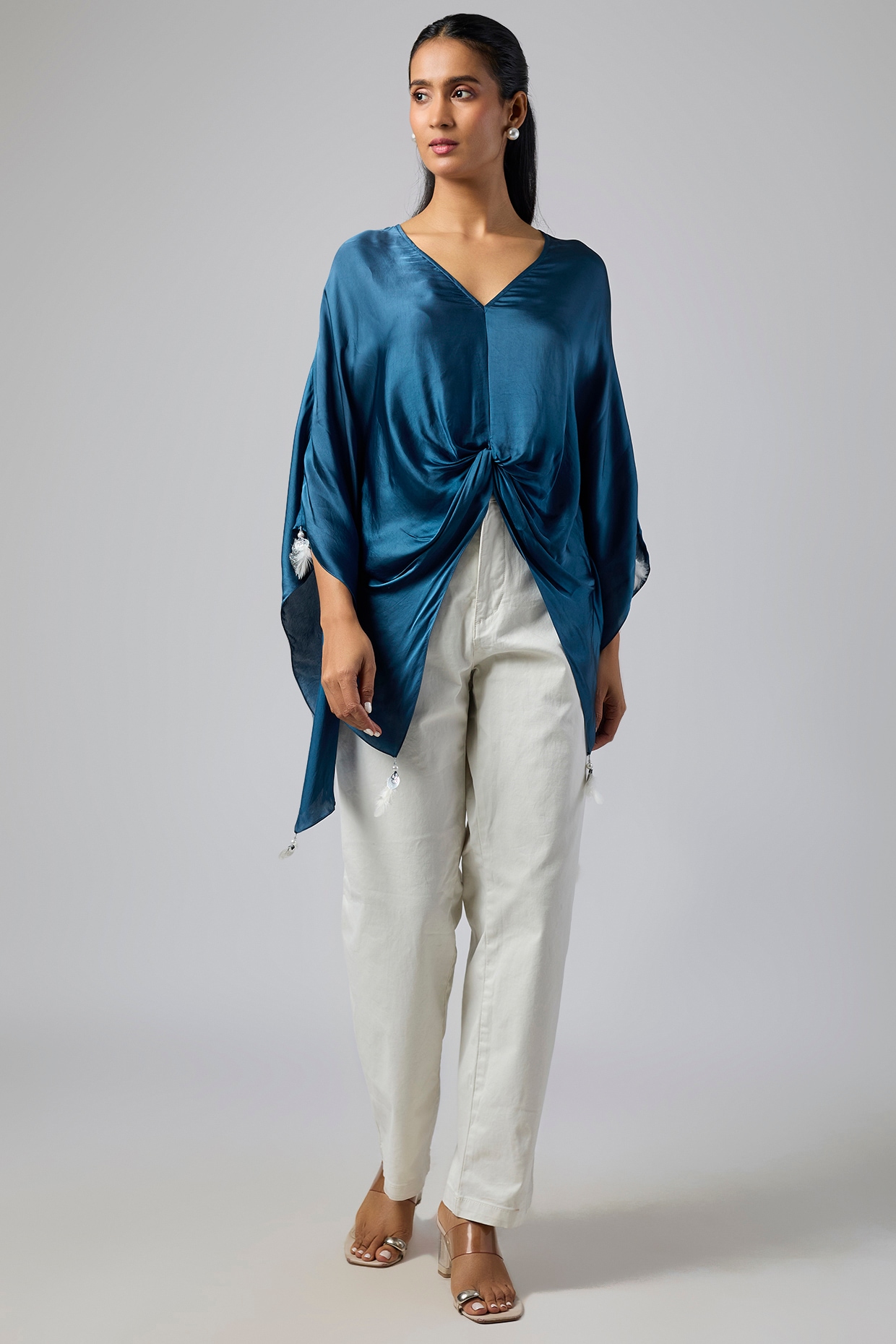 Dilnaz Karbhary Sapphire Blended Satin Kaftan