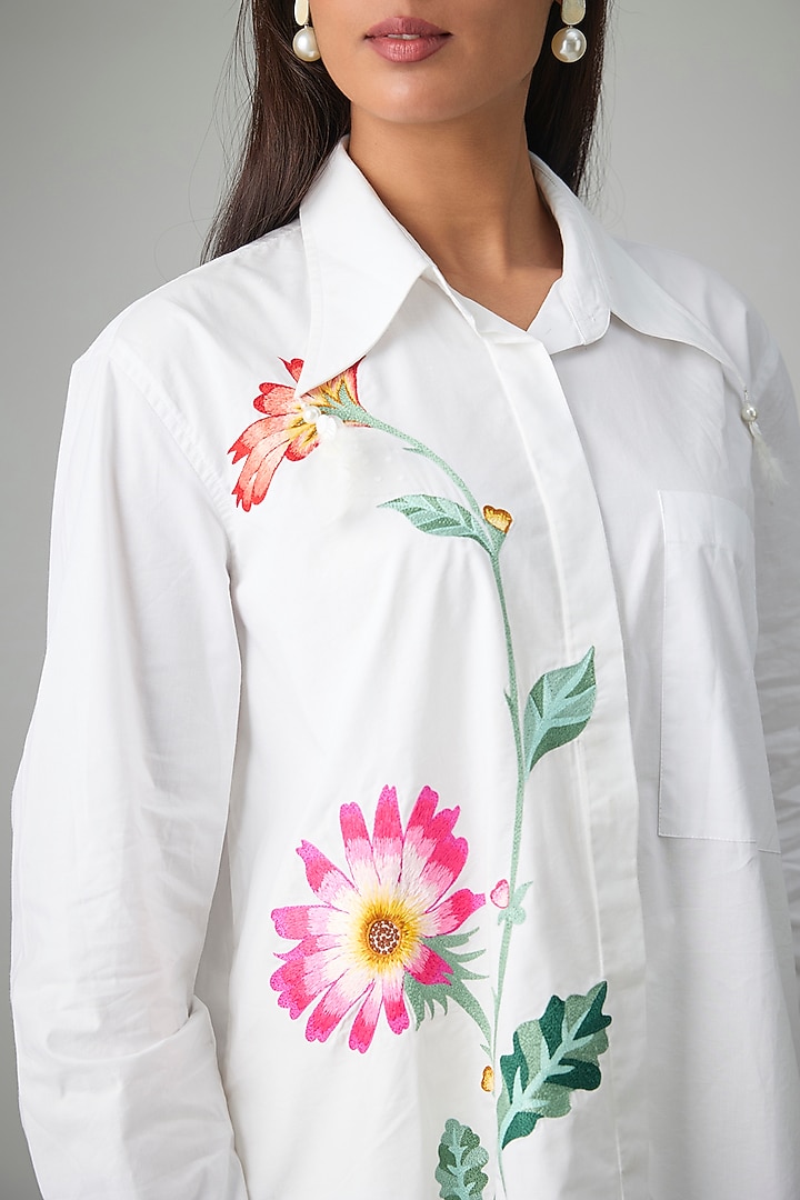 White Cotton Shirt by Dilnaz Karbhary at Pernia's Pop Up Shop