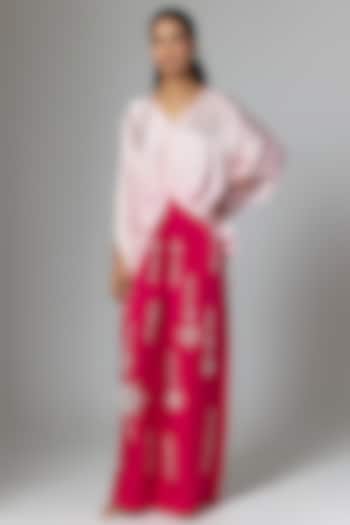 Pink Blended Satin Top by Dilnaz Karbhary at Pernia's Pop Up Shop