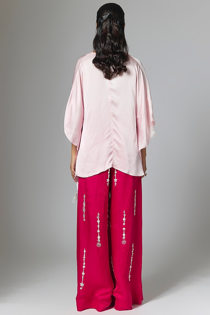 Pink Blended Satin Top by Dilnaz Karbhary at Pernia's Pop Up Shop