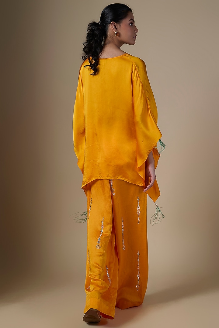 Chrome Yellow Linen Trousers by Dilnaz Karbhary at Pernia's Pop Up Shop