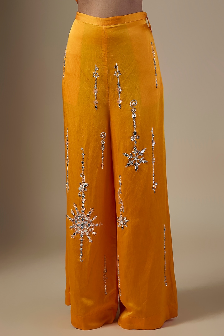 Chrome Yellow Linen Trousers by Dilnaz Karbhary at Pernia's Pop Up Shop