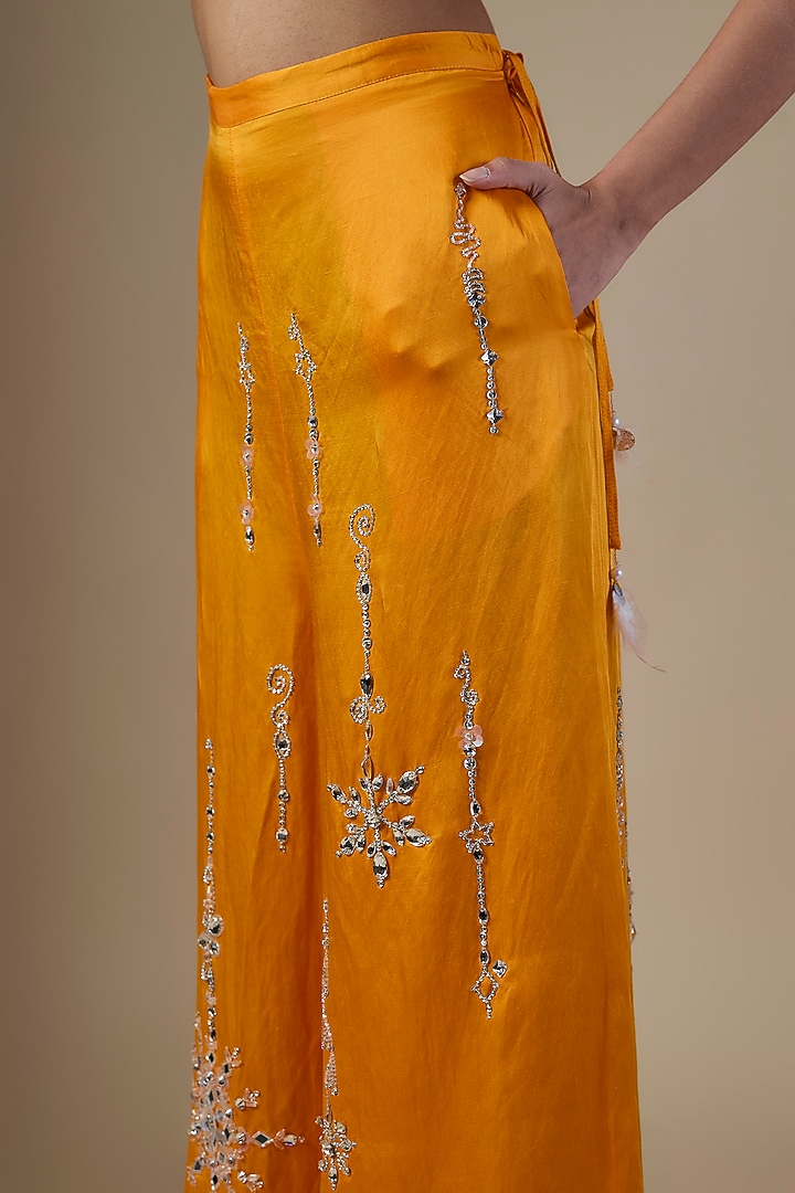 Chrome Yellow Linen Trousers by Dilnaz Karbhary at Pernia's Pop Up Shop