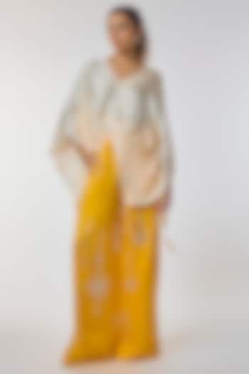Mango Yellow Blended Linen Trousers by Dilnaz Karbhary at Pernia's Pop Up Shop
