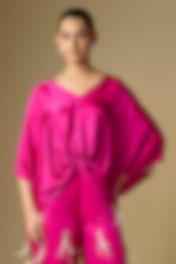 Jamun Blended Satin Kaftan by Dilnaz Karbhary at Pernia's Pop Up Shop