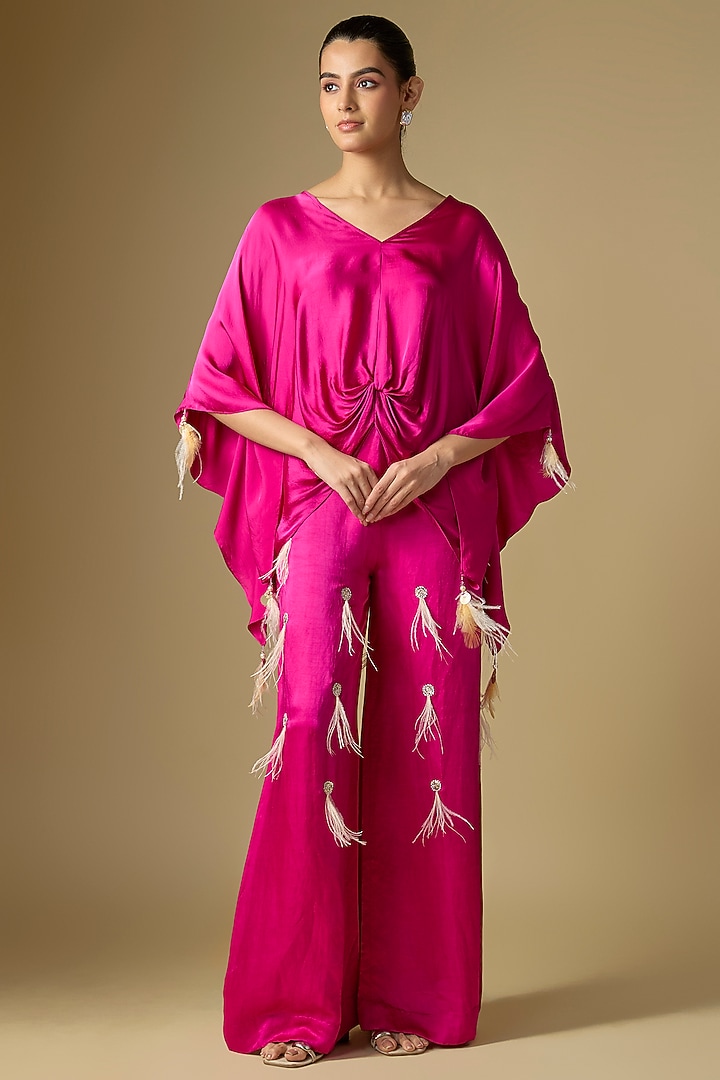 Jamun Blended Satin Kaftan by Dilnaz Karbhary at Pernia's Pop Up Shop