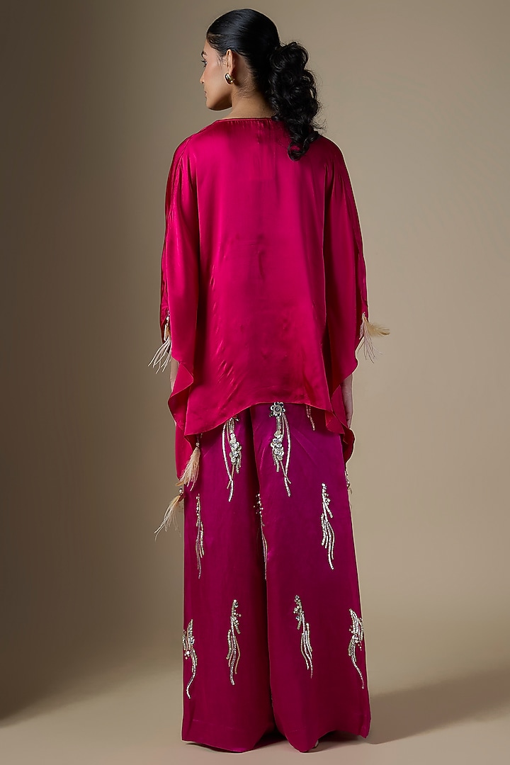 Jamun Purple Linen Trousers by Dilnaz Karbhary at Pernia's Pop Up Shop
