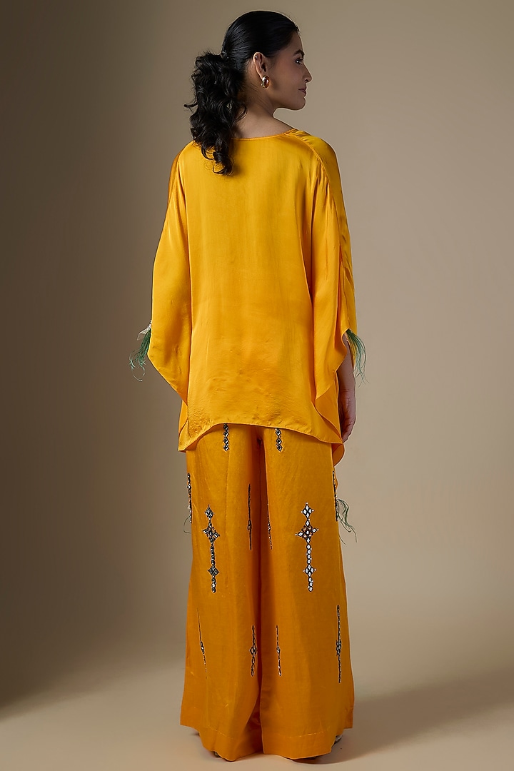 Chrome Yellow Linen Trousers by Dilnaz Karbhary at Pernia's Pop Up Shop