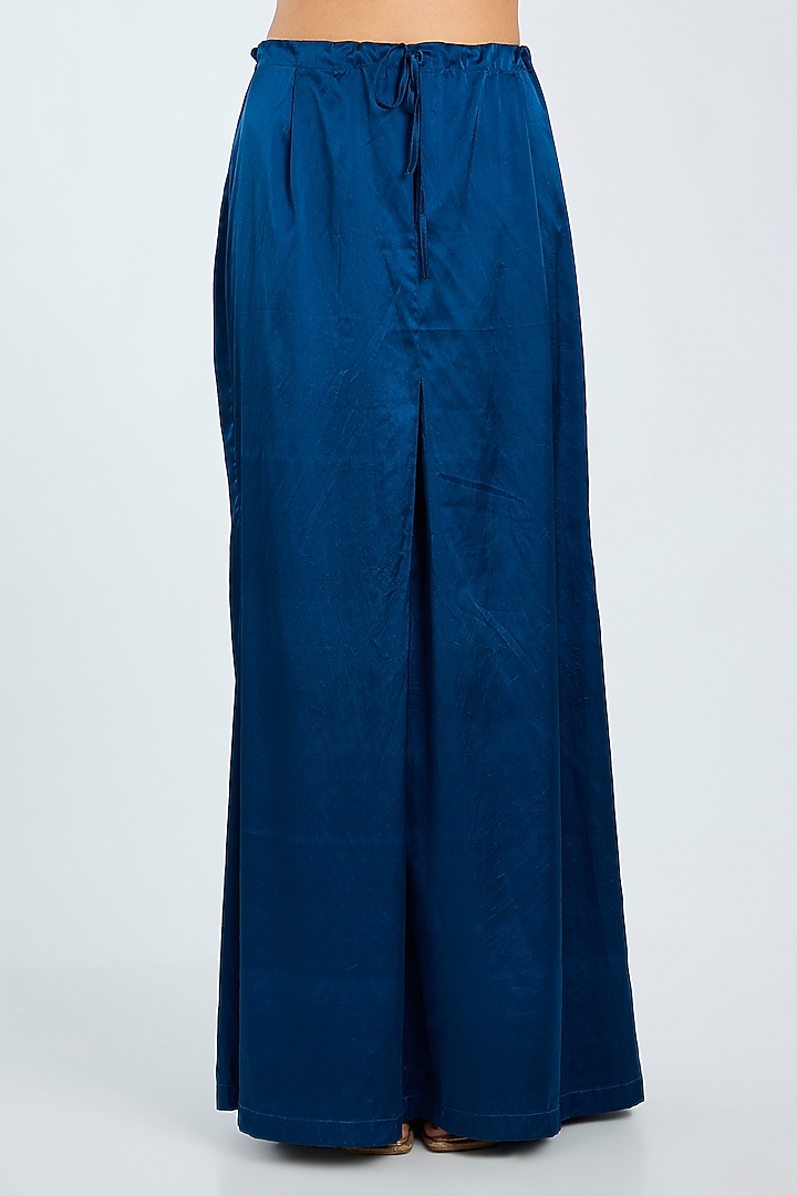 Sapphire Blue Georgette Sequins Embroidered Bridal Saree by Dilnaz Karbhary at Pernia's Pop Up Shop